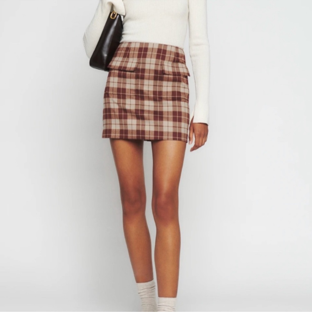 Reformation Janice Plaid Mini Skirt Size 8